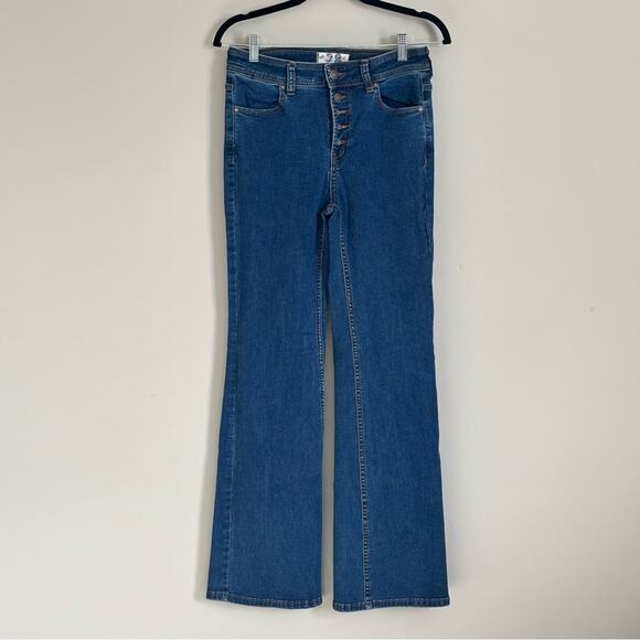 We the free Free People Palo Alto Boot Cut Button Fly Jeans Boho Western Size 28 - Picture 2 of 9